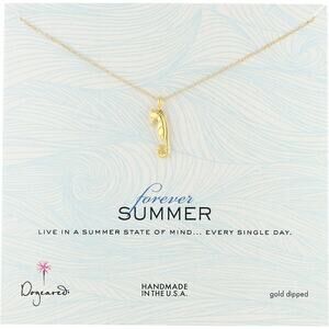 Dogeared Forever Summer Gold Dipped Seahorse Pendant Necklace 18" NEW